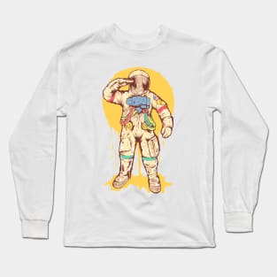 Colorful Astronaut who are Standing and Saluting Long Sleeve T-Shirt